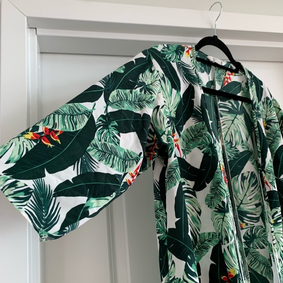 Rachel Zoe Palm Leaf Print Kimono Coverup - Picture 5 of 11